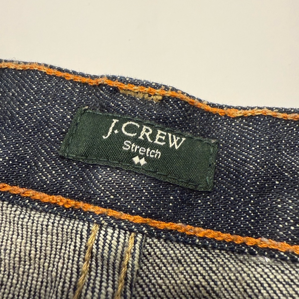 J. Crew Factory Shorts Mid Rise Stretch Hipslung Dark Blue Denim Cuffed EUC - Picture 6 of 13